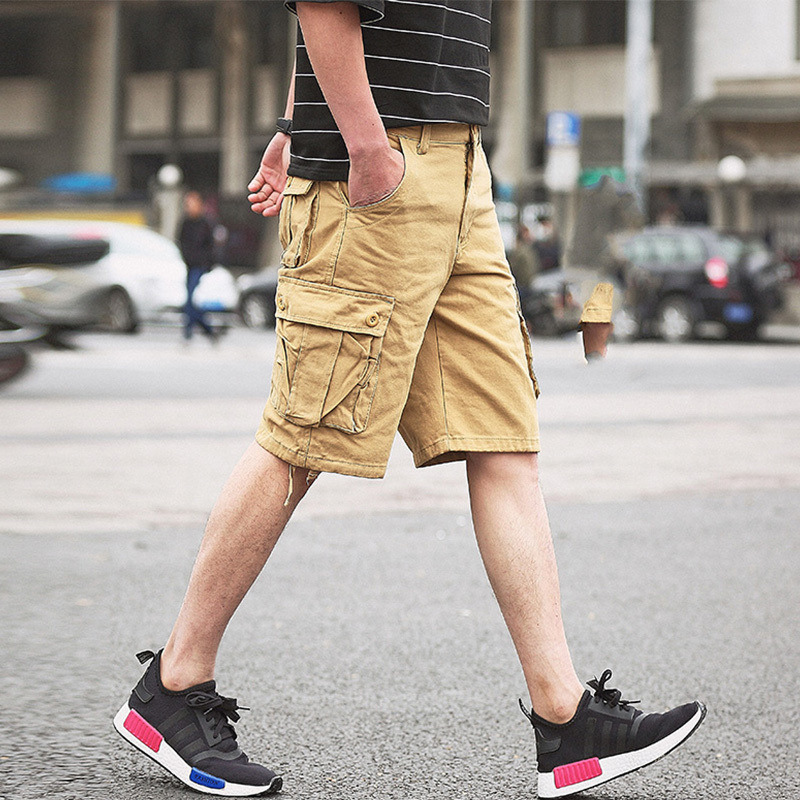 Cargo khaki shorts men