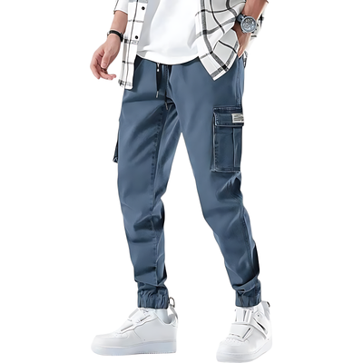 Denim combat trousers