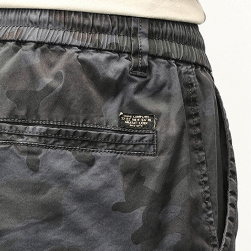 Drawstring Camo Cargo Shorts