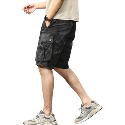 Drawstring Camo Cargo Shorts