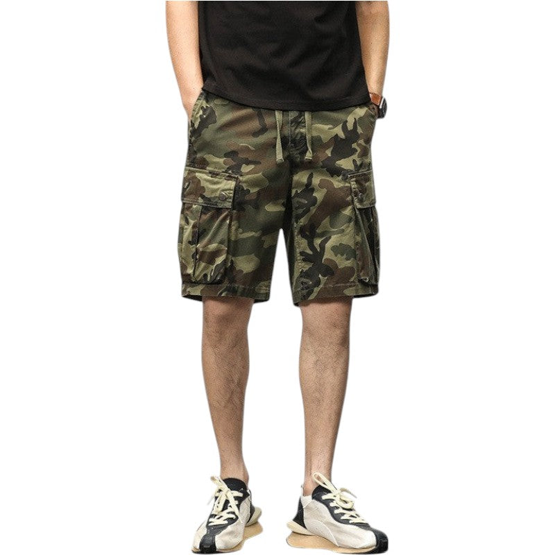 Drawstring Camo Cargo Shorts