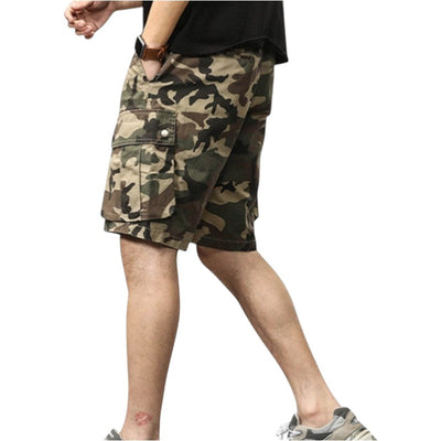 Drawstring Camo Cargo Shorts