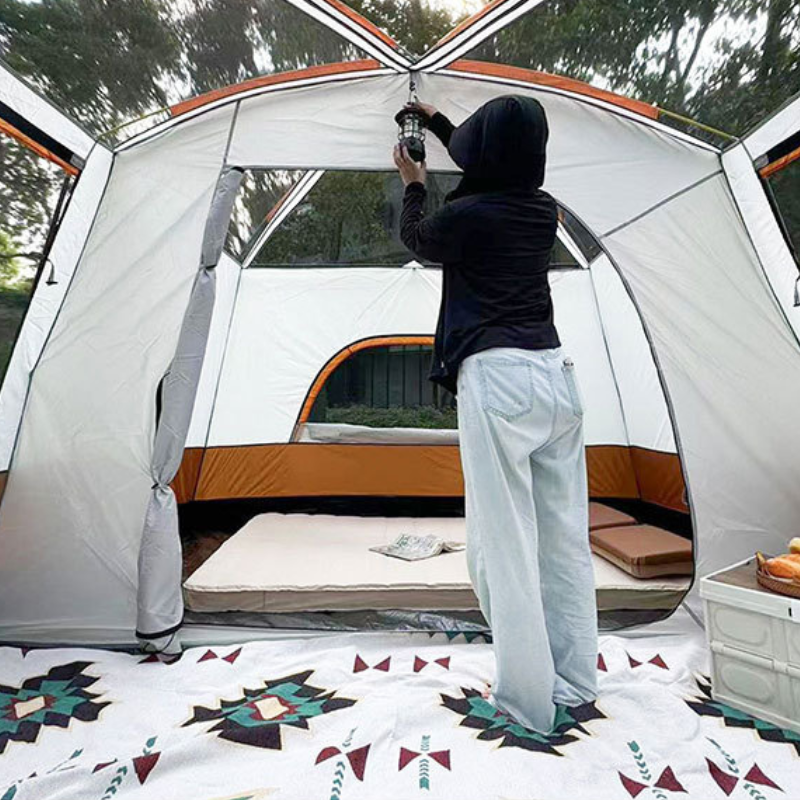 Family tent camping