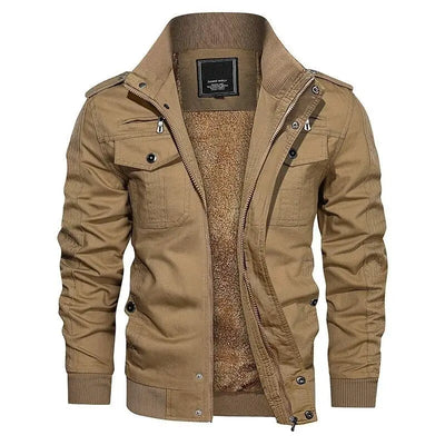 Fleece military navy jacket