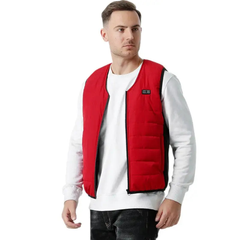Gilet chauffant homme rouge