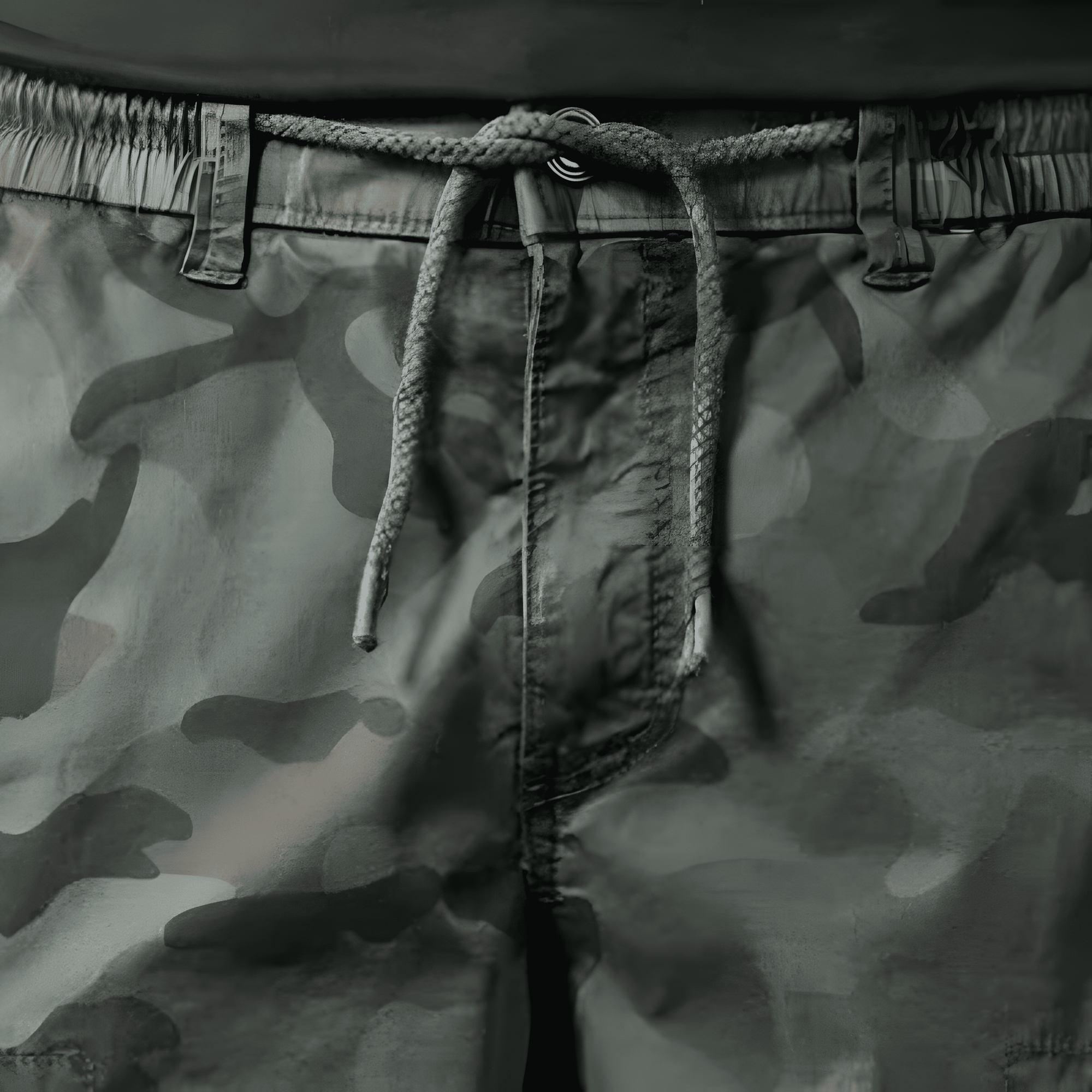 Grey camouflage trousers