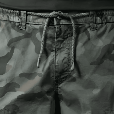 Grey camouflage trousers