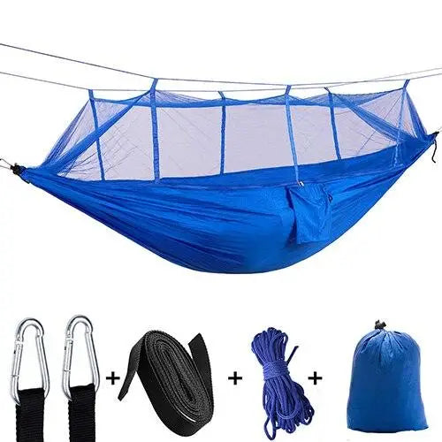 HAMAC TOILE PARACHUTE DOUBLE AVEC MOUSTIQUAIRE
