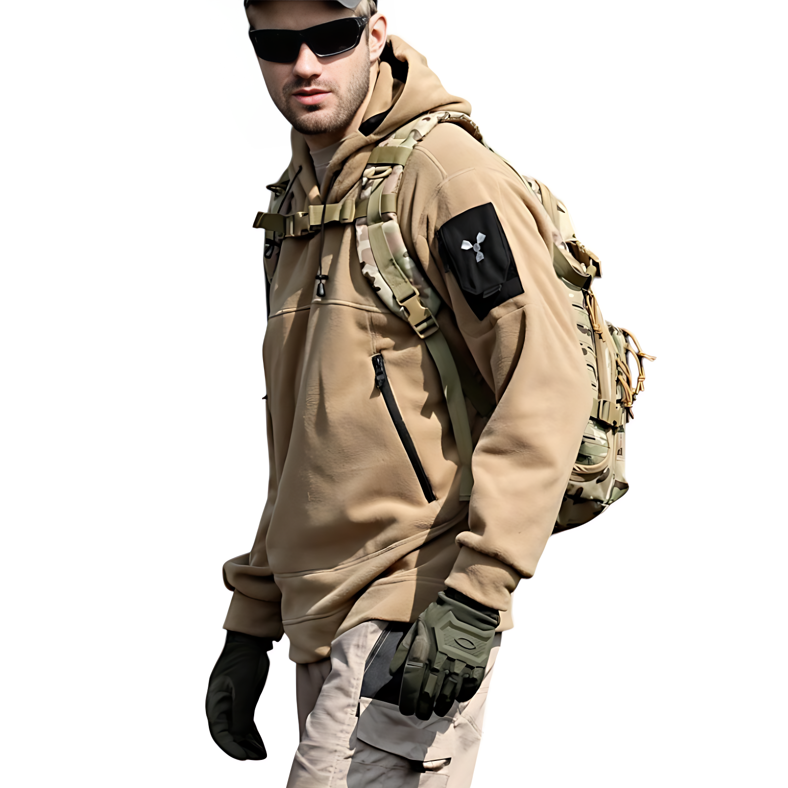 Hoodie army winter fleece jumper