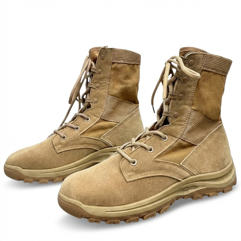 Knee high lace up tactical boots