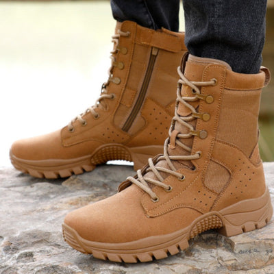 Lace-Up Zip Tactical Tan Desert Boots