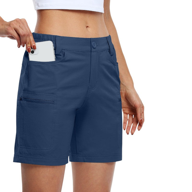 Ladies cropped cargo shorts
