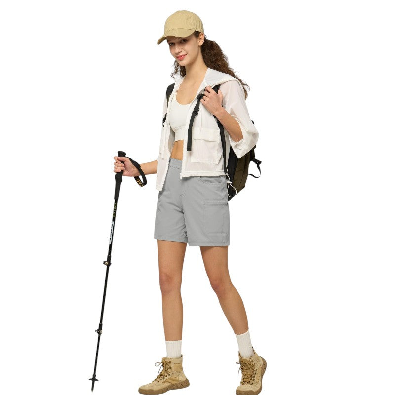 Ladies cropped cargo shorts