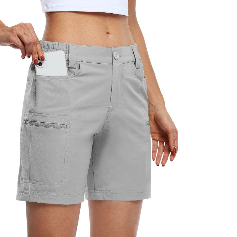 Ladies cropped cargo shorts