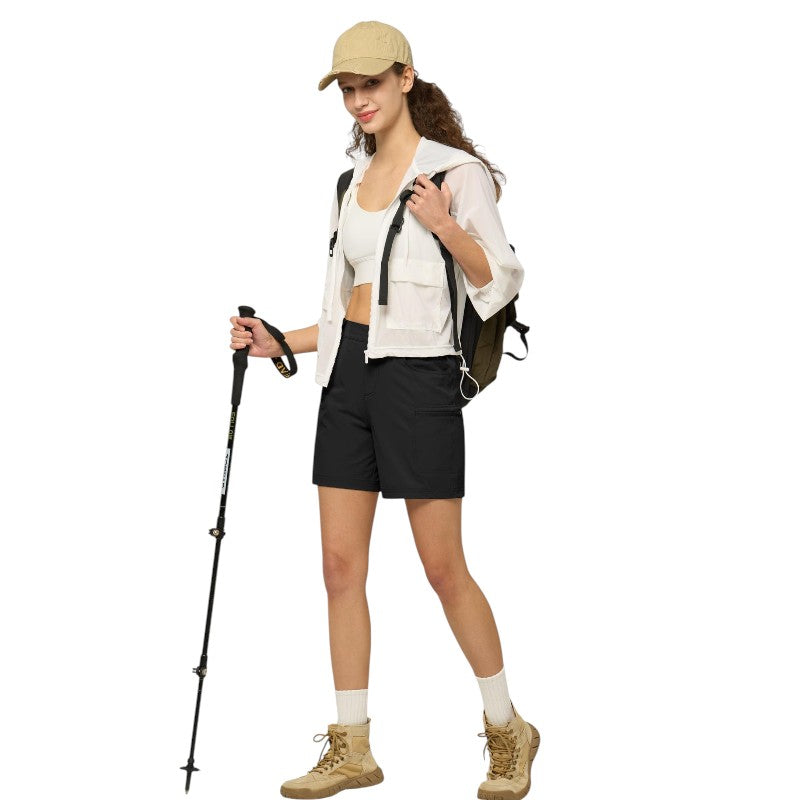 Ladies cropped cargo shorts