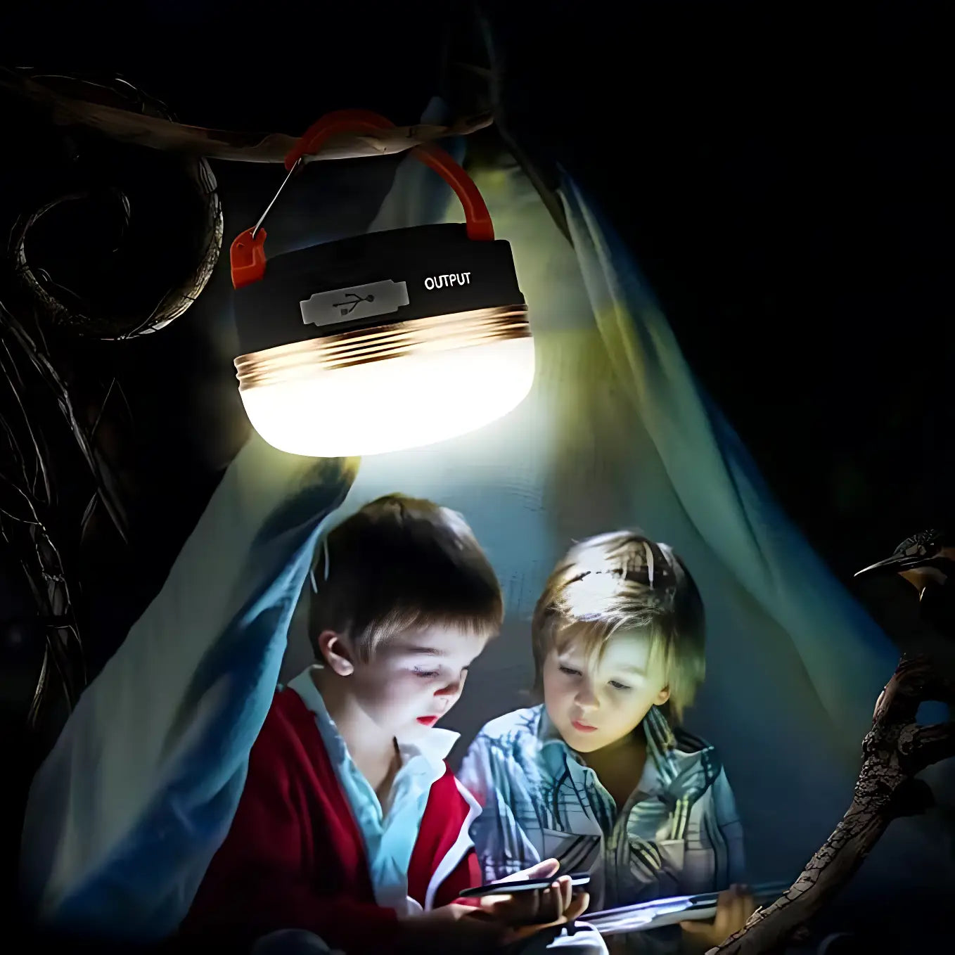 Lampe de camping avec crochet suspension