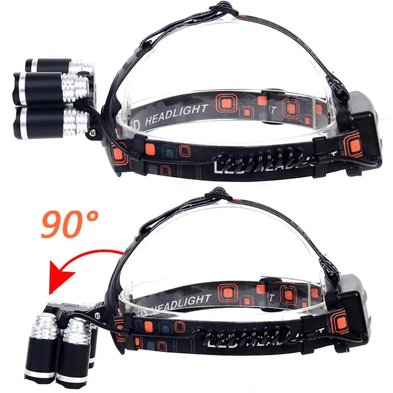 LAMPE FRONTALE - 4000 LUMEN CREE XML T6 + 4XPE