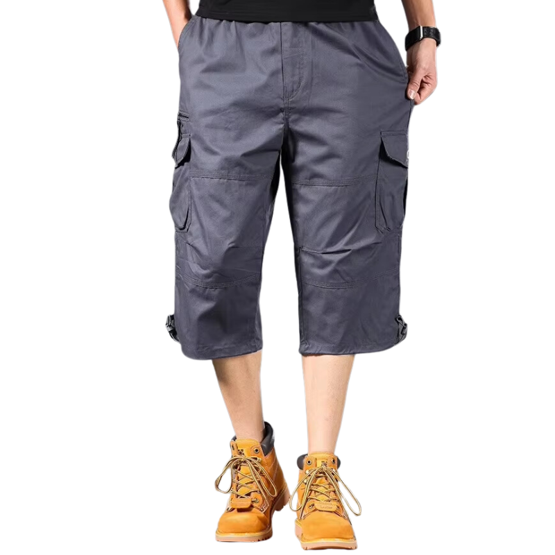 Mens Black Cargo Below The Knee Shorts