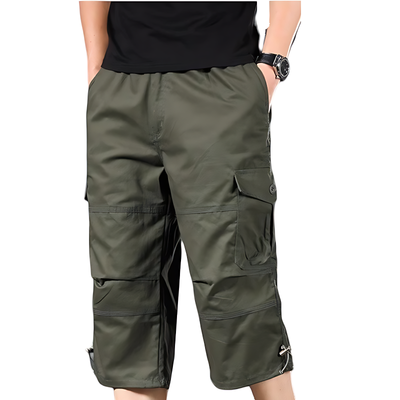 Mens Black Cargo Below The Knee Shorts