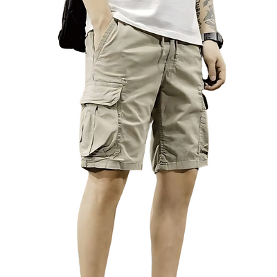 Mens cargo shorts with drawstring waist