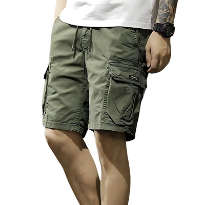 Mens cargo shorts with drawstring waist