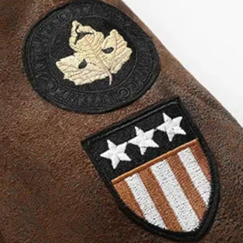 Men’s Faux Leather Military Jacket