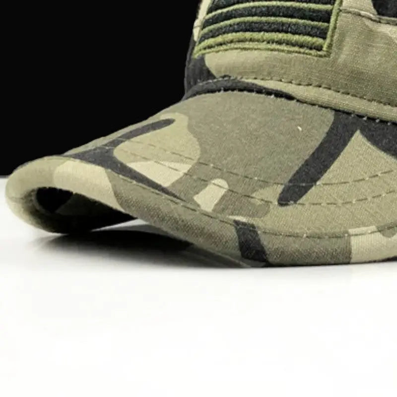 Military baseball cap with flag