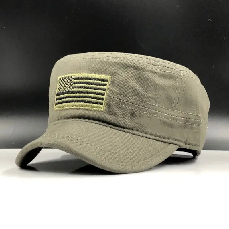 Military baseball cap with flag