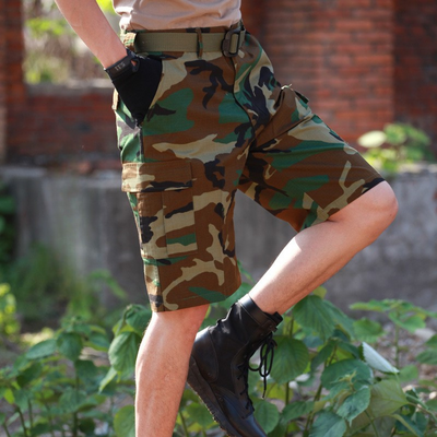 Military camo cargo shorts