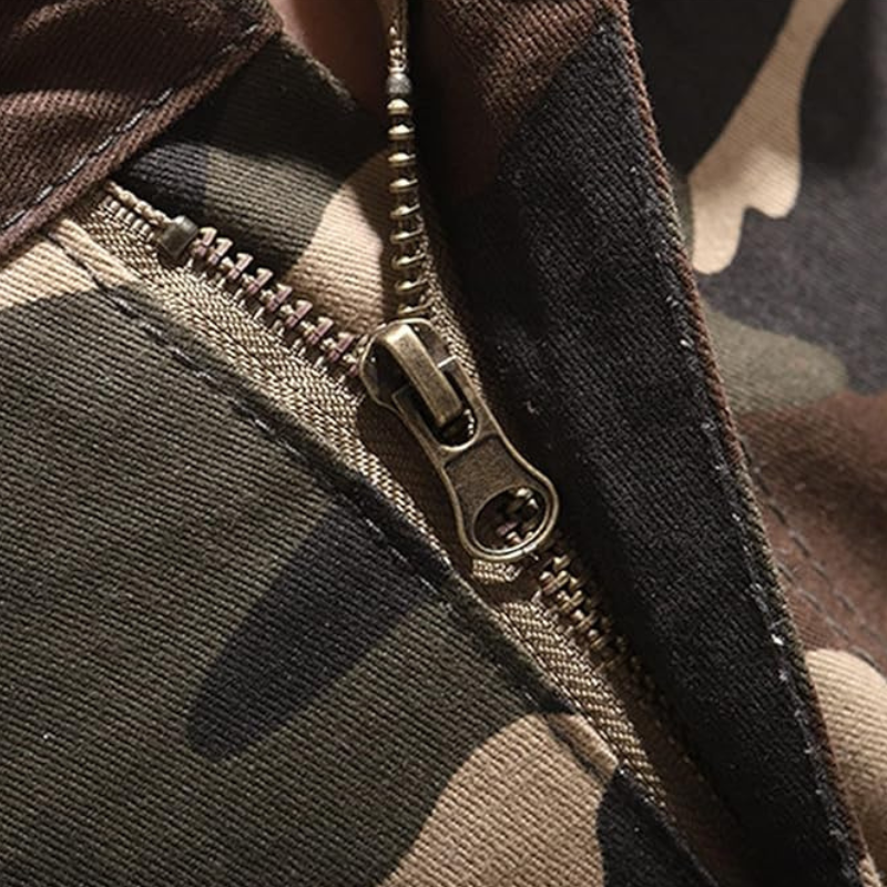 Military camo eight-pocket cargo pants