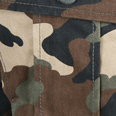 Military camo eight-pocket cargo pants