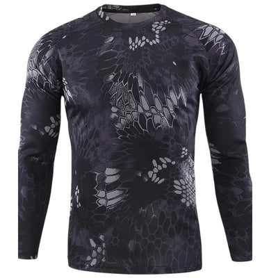 Military style men’s camo combat long sleeve t shirt