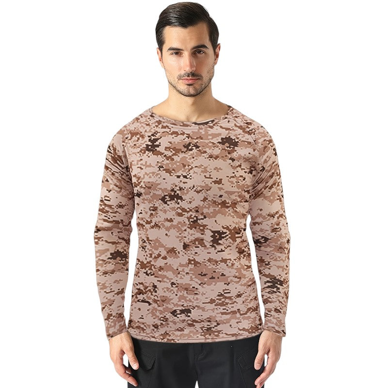 Military style men’s camo combat long sleeve t shirt