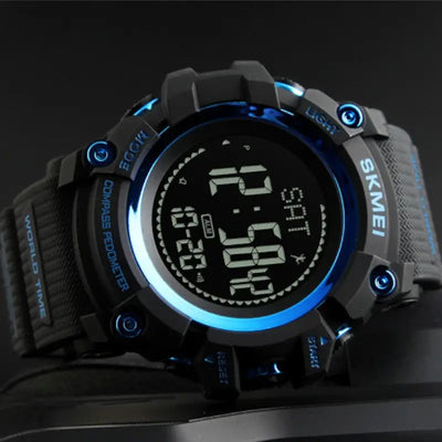 Montre homme sport militaire avec baromètre et boussole