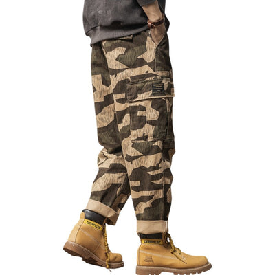 Oversized camo cargo pants military