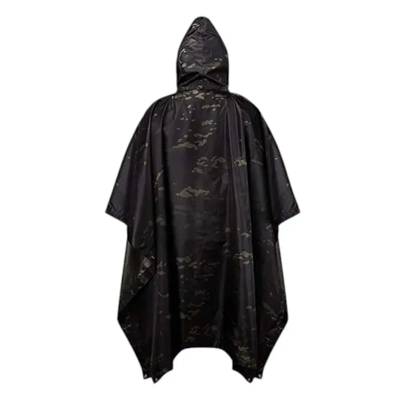 Poncho noir imperméable randonnée