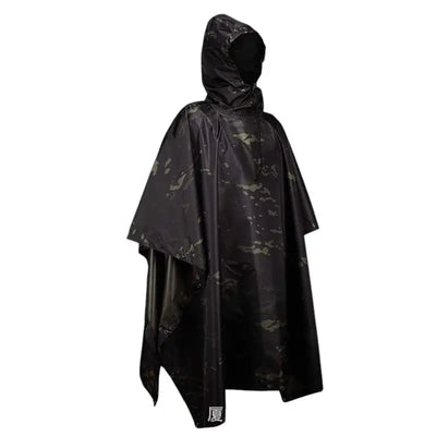 Poncho noir imperméable randonnée