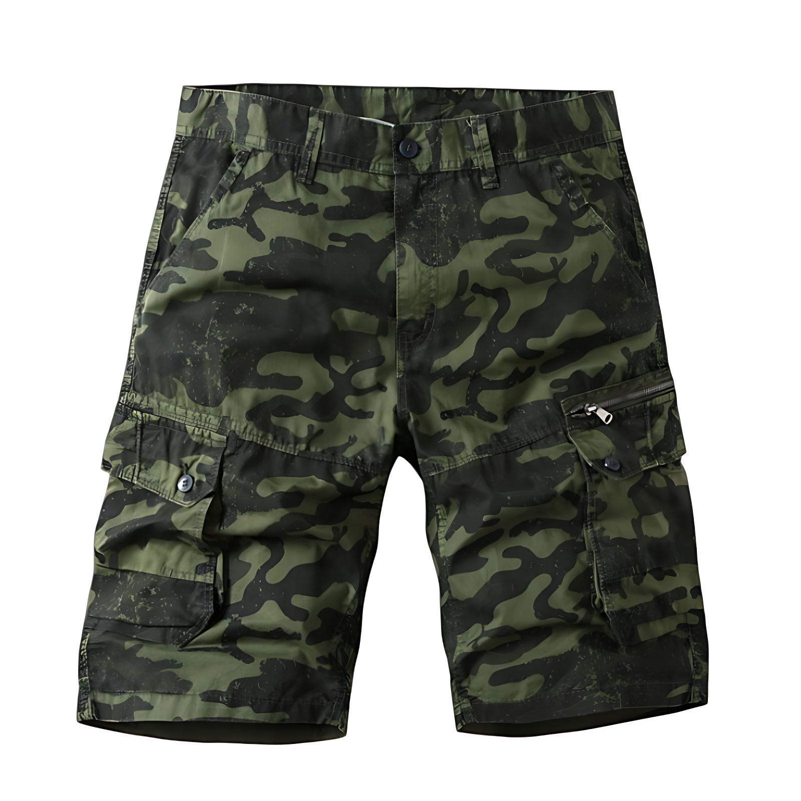 Quality Camo Cargo Shorts with Zipper Pockets