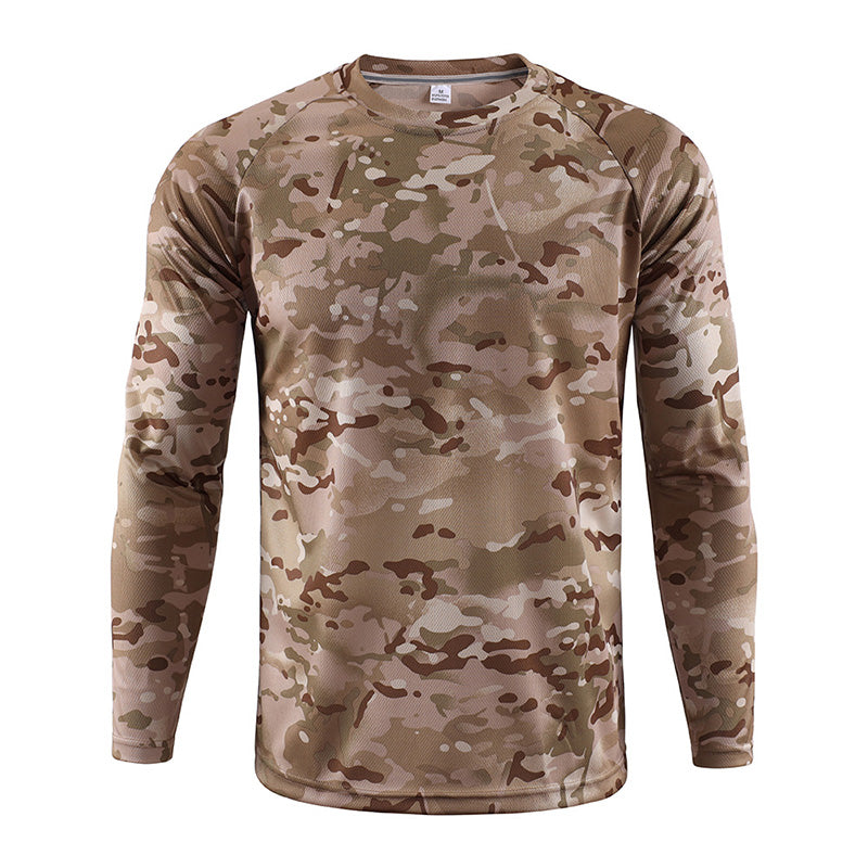 US style long sleeve tactical military army t-shirt woodland camo
