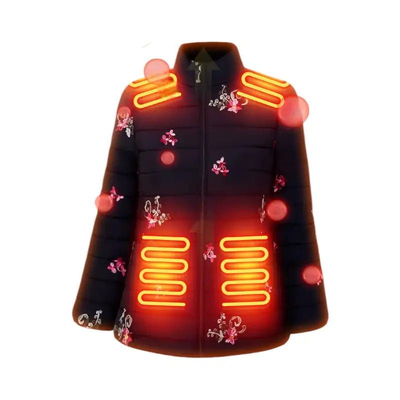 Veste chauffante USB design floral femme