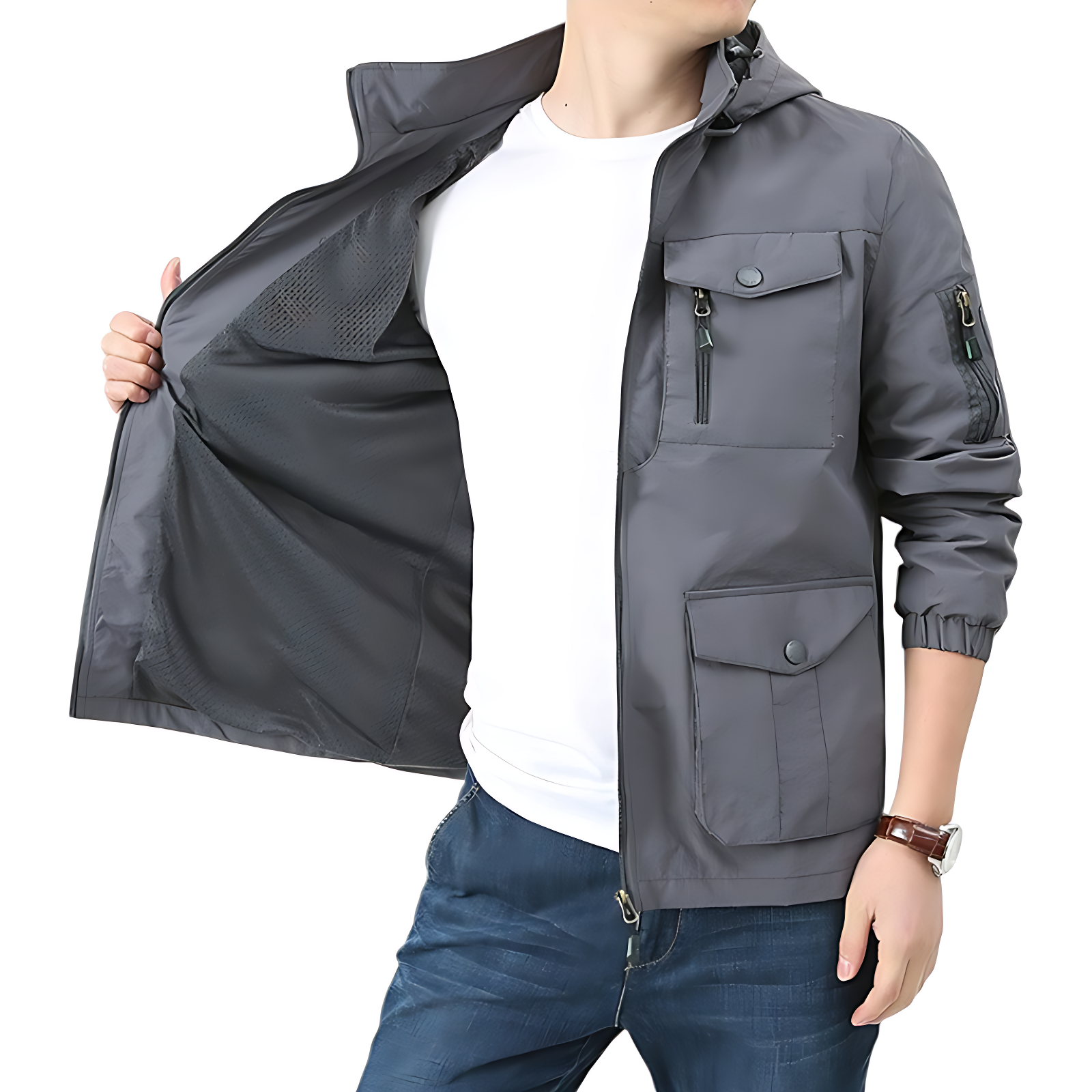 Waterproof zip down hoodie