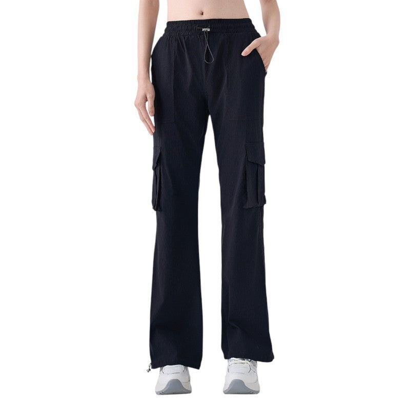 Womens flared cargo trousers
