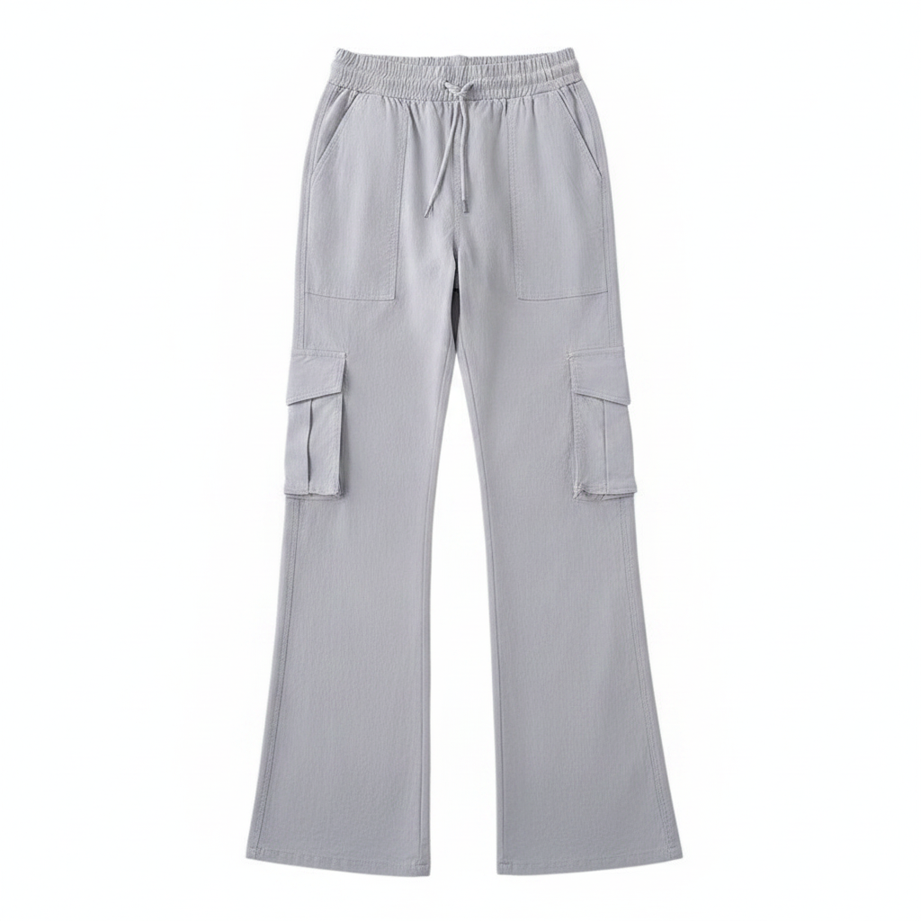 Womens flared cargo trousers