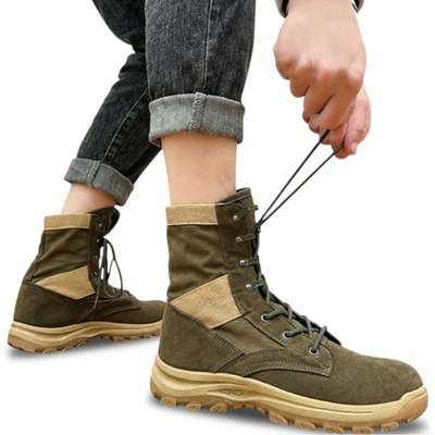 Knee high lace up tactical boots