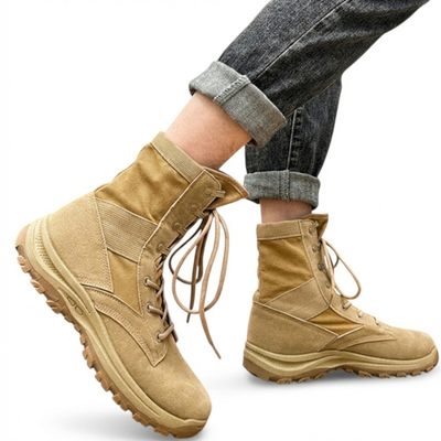 Knee high lace up tactical boots