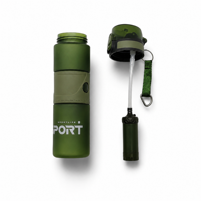 Military bottle with filter water