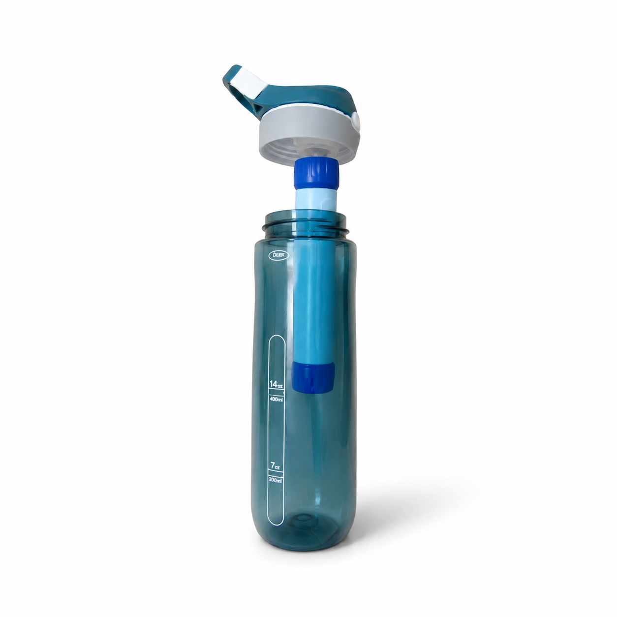 Survival bottle with filter water