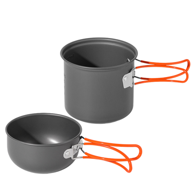 Nesting camping pots and pans