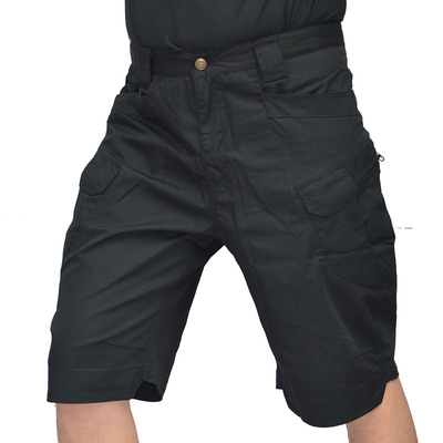 Black tactical cargo shorts
