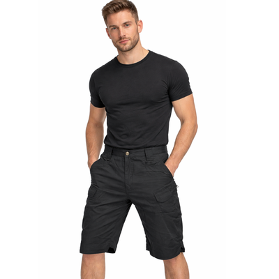 Black tactical cargo shorts